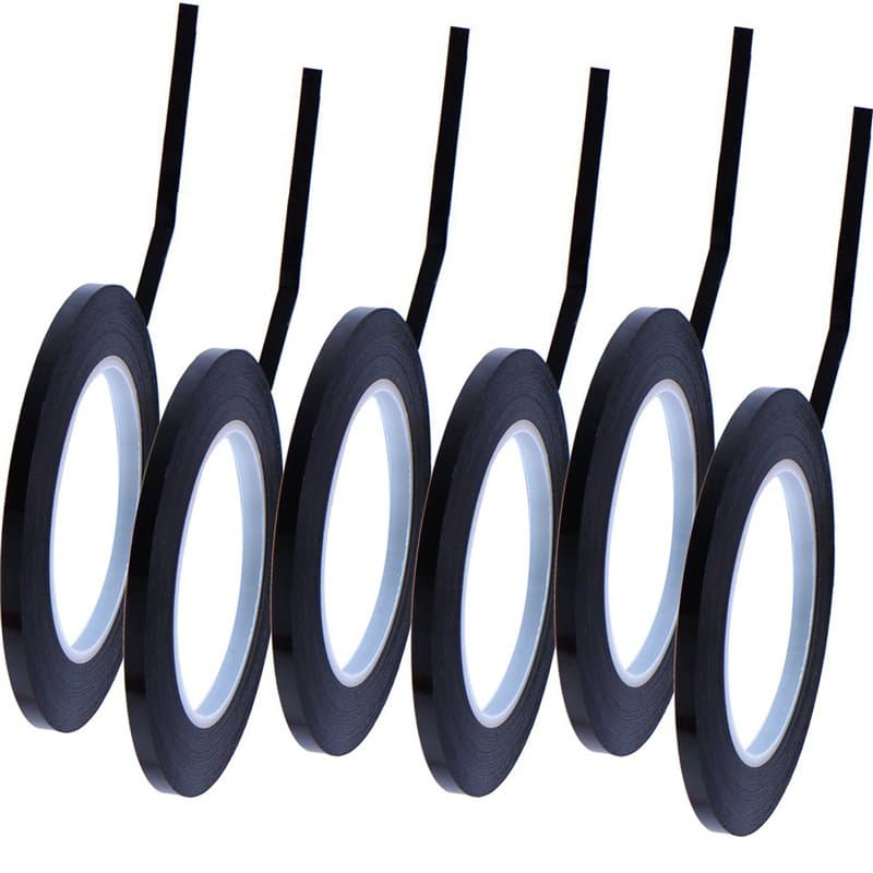 Outus Lot de 6 rubans adhésifs de 3 mm de large pour tableau blanc - Noir