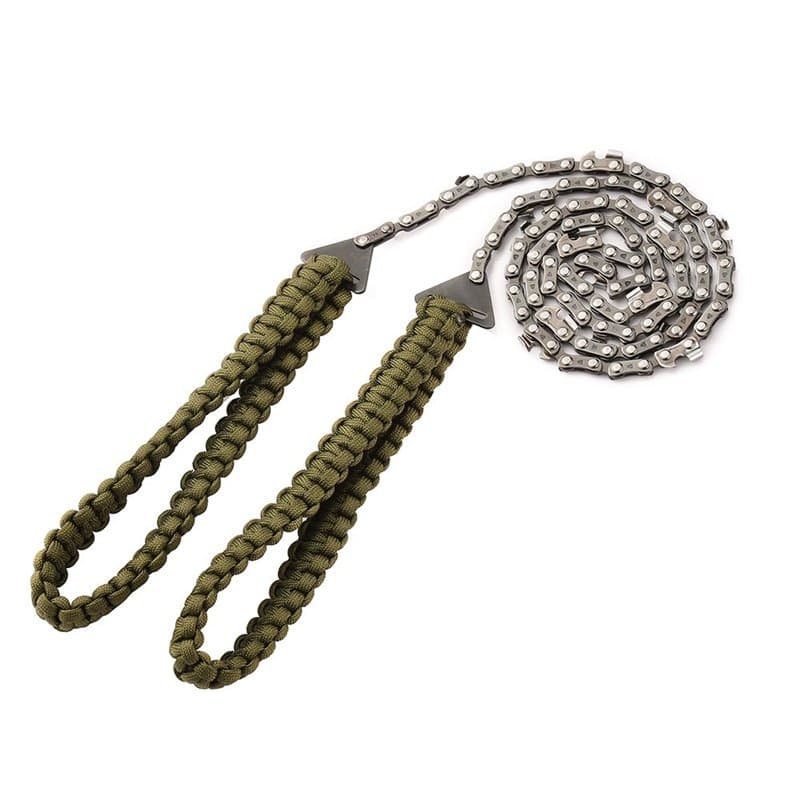 Portatif Tronçonneuse Scie à Main avec poignées de Corde Parachute Multifonction Trousse en Nylon, Câble Scie pour la Survie Gea