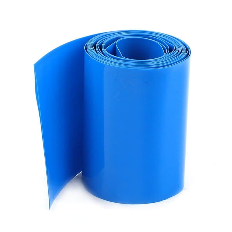 sourcing map Gaine Thermorétractable Emballage Batterie 2m Largeur 64 mm Tube thermorétractable chaleur PVC bleu pour batterie A