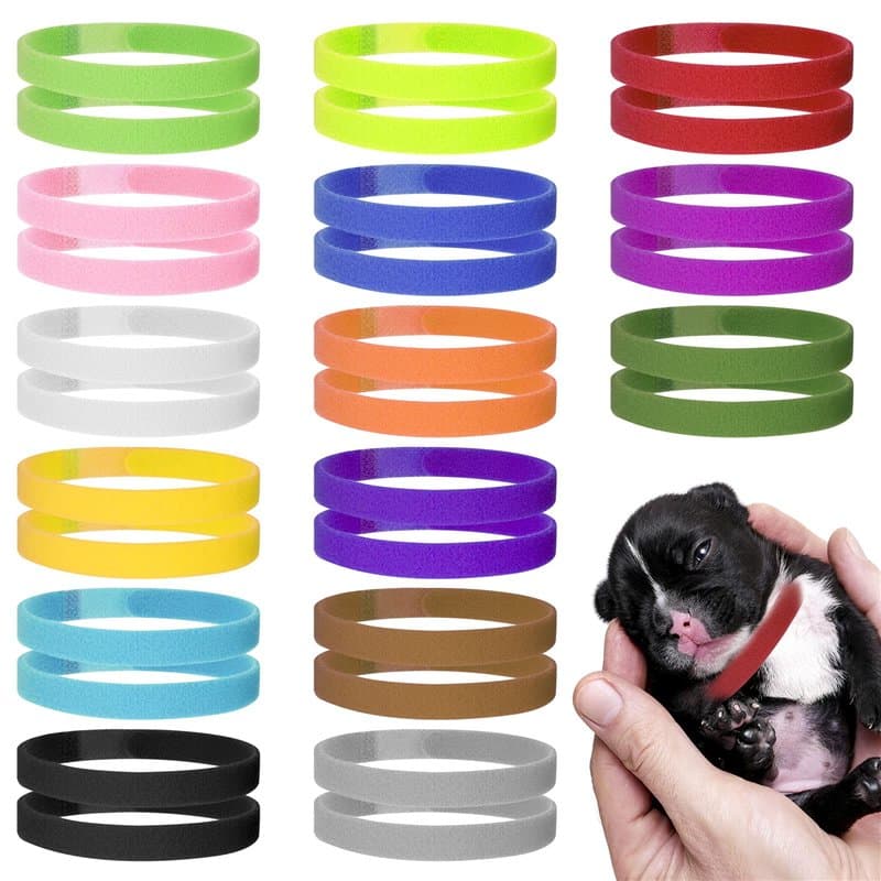 Fuyamp 30 Pièces Collier Chiot, 15 Couleurs Colliers Identification de Chiot Colliers D'identification pour Animaux ID Ruban Aut