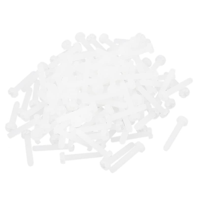 sourcingmap 100pcs Vis Nylon M2 x 12mm en Nylon 6/6 Phillips Drive Vis Mécanique gris blanc
