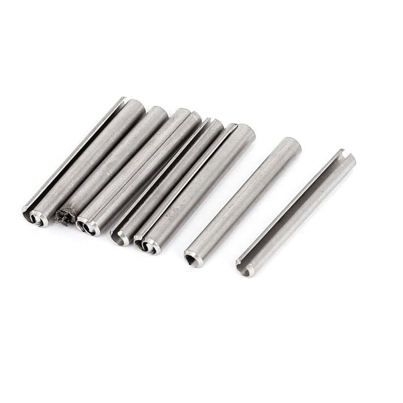 sourcingmap Goupille à Ressort Fendue M4 x 35 mm en acier inoxydable Rouleau Cheville broches localisation Elements 10pcs