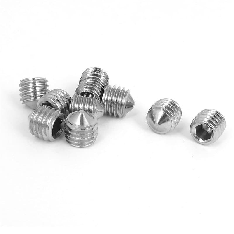 sourcing map Vis Pointeau Conique pour Poignée de Porte Vis Sans Tête Hexagonale M10x10mm acier inoxydable 304 10pcs