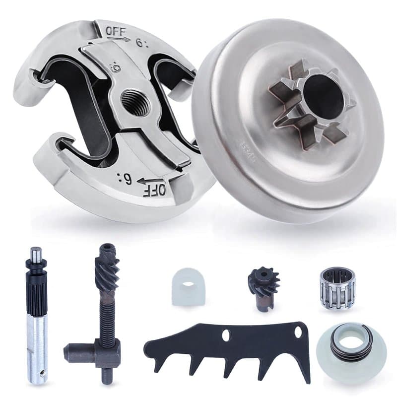 Kit de Pignon pour Husqvarna 445 445II 450 450II Tronçonneuse, ADEFOL .325 Pignon (7 dents) avec Embrayage + Griffe + Pompe à Hu