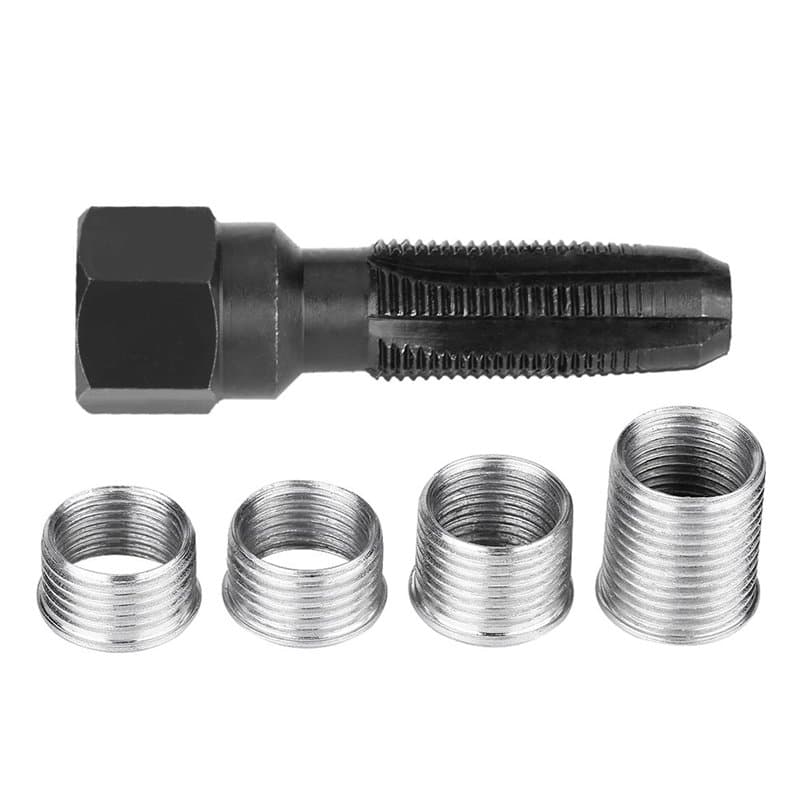Kit Réparation Bougie M14, 5 Pcs Kit Réparation De Filetage De Bougie D'allumage De 14 Mm, Kit De Réparation De Filetage
