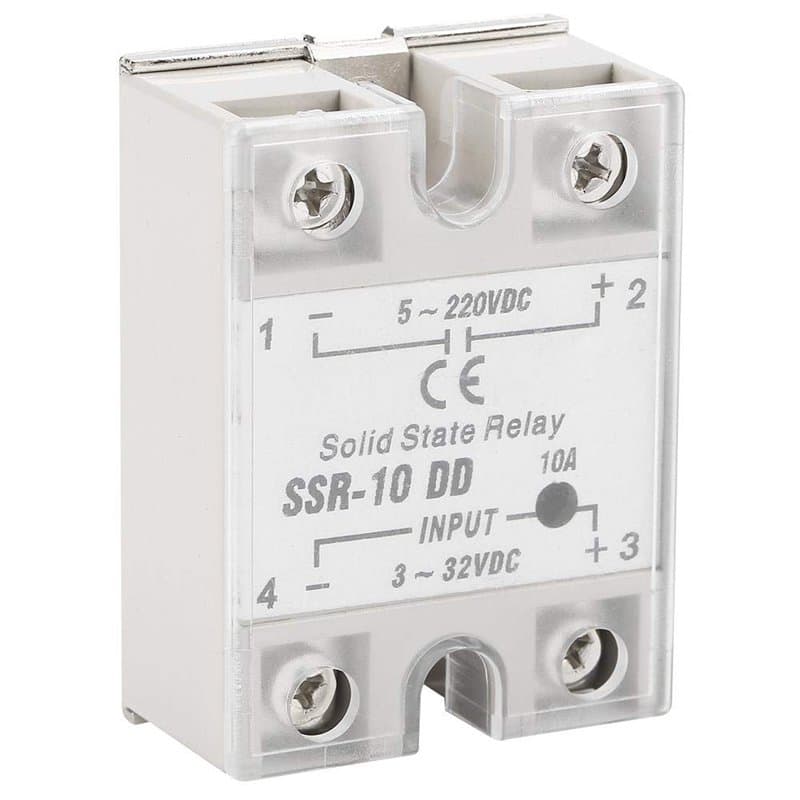 Relais à Semi-conducteurs, SSR-10 DD 10A 5-220V DC Relais à Semi-conducteurs pour Equipements Pétrochimiques, Machines Alimentai
