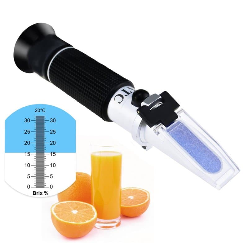 Réfractomètre Brix avec ATC, Plage 0-32% Mètre Réfractomètre pour Outil de Test de Contenu de Solution de Sucre Hautement Concen