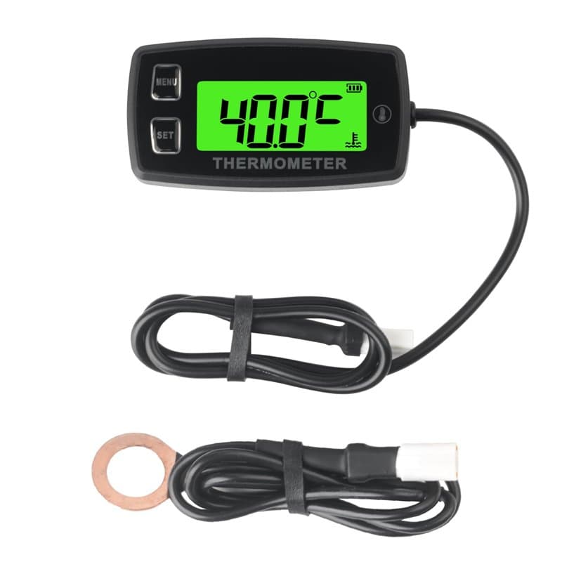 Jauge de température du moteur LCD numérique Runleader, alerte de surchauffe, rétroéclairage vert, batterie remplaçable pour mot