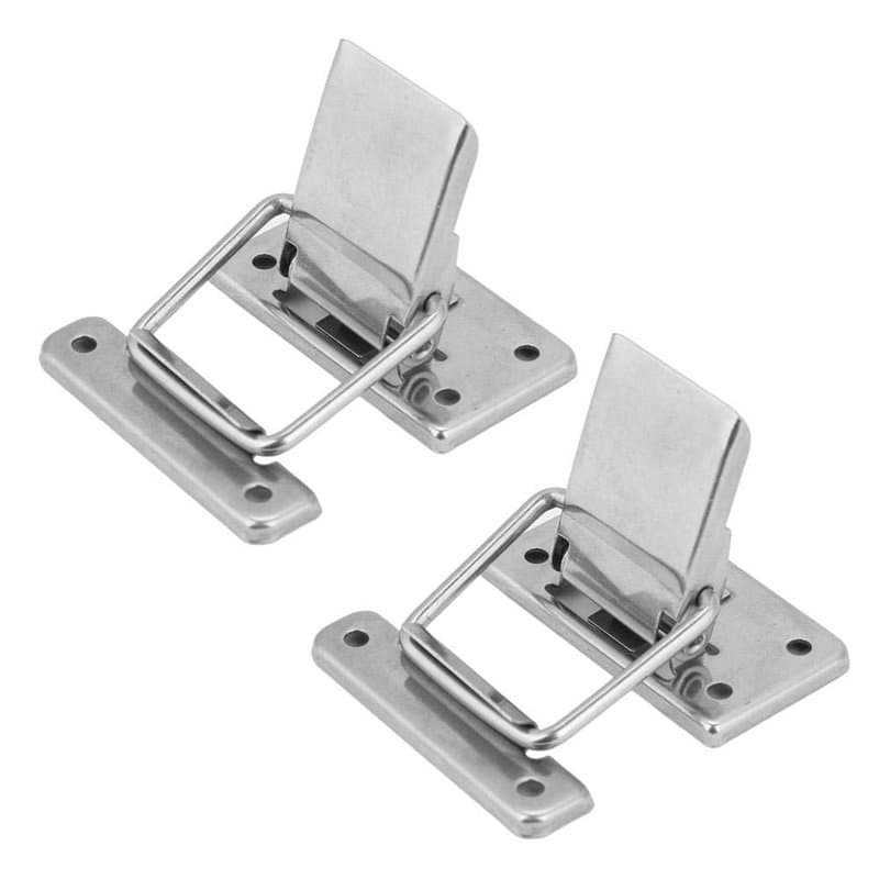 Hyuduo 2Pcs Moraillon de Porte, Loquet du Moraillon, Fermeture à Levier Loquet à Ressort en Acier Inoxydable pour Coffret, Boîte