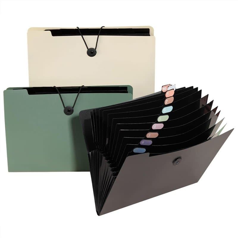 URbantin Lot de 3 Trieur Document A4,Extensible A4 Trieur Document avec Couvercle,Trieur 13 Compartiments A4,Dossiers de Fichier
