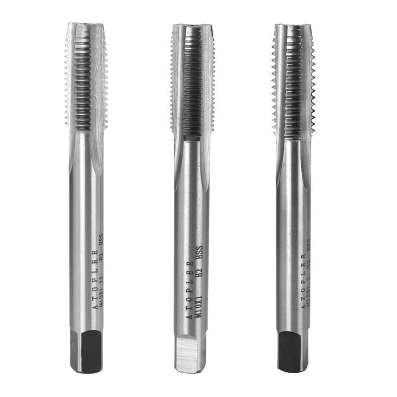 Atoplee Tarauds à fileter, Lot de 3 tarauds métriques HSS M10 filetage à droite (M10 x 1,0 / M10 x 1,25 / M10 x 1,5)