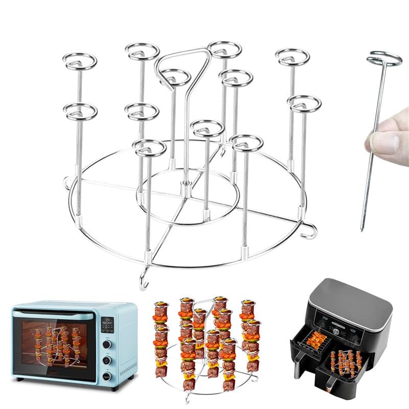 mongtsamz Grille Air Fryer, Acier Inoxydable Grille pour Air Fryer Réutilisable Supports de Friteuse à Air Comprimé 16x16x10CM A