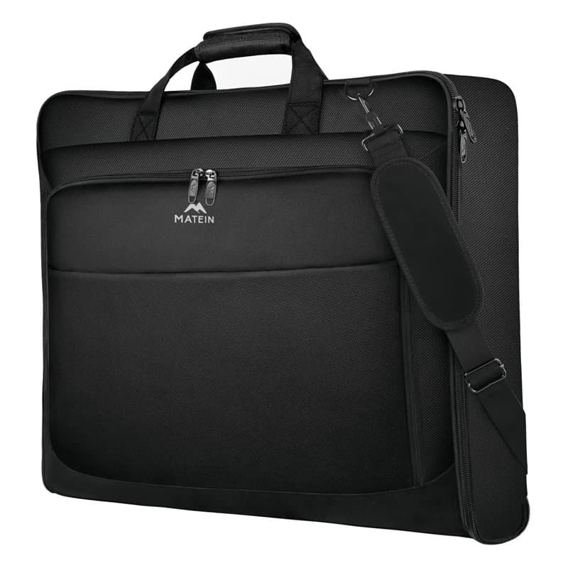 MATEIN Housse Sac à Vêtements de Voyage, Garment Bag avec Sangles Hommes Femmes Imperméable et Anti-Ride, Sac à Vêtements Accroc