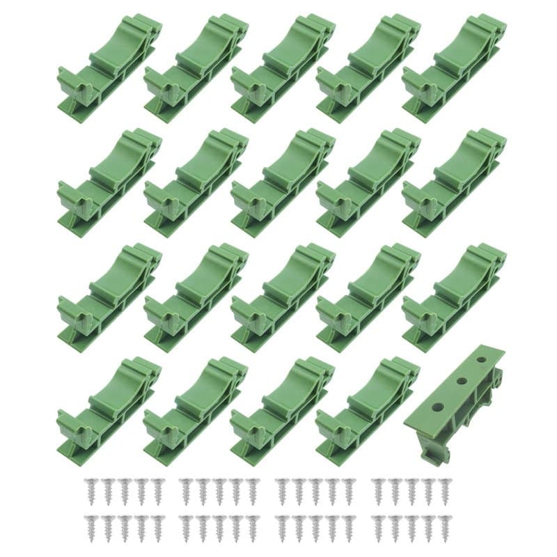 BuxiuGK 10 Ensembles(20Pièces) 35mm DIN C45 Adaptateurs de Rail de Montage Support pour le montage sur rail DIN C45,Vert