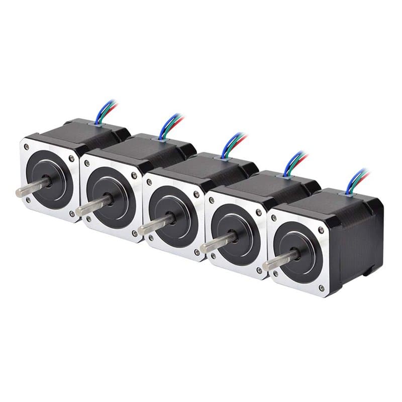 STEPPERONLINE 5 PCS Moteur pas a pas Nema 17 Bipolaire 59Ncm 2A 42x48mm 4 Fils with 1m Câble & Connecteur pour Imprimante 3D, Ma
