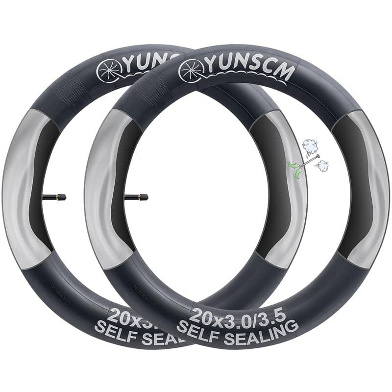 YunSCM 2PCS 76/89-406 Anti-crevaison Chambres à air 20x3.0/3.5 AV32mm Valve Prévention et Réparation,Compatible 20 Pouces Chambr