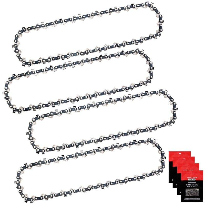 Eyoloty Lot de 4 chaînes de tronçonneuse 30 cm 3/8" LP 1,1 mm 45 maillons entraîneurs pour tronçonneuse sans fil Ryobi OCS1830,