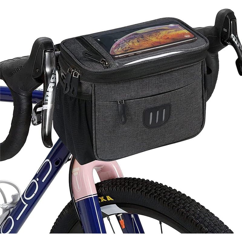 Hitopin Sacoche Guidon Panier Vélo 5L, Sac Avant Sacoches de Guidon Vélo, Sacoche de Guidon Velo, Sacoches de Guidon avec Suppor