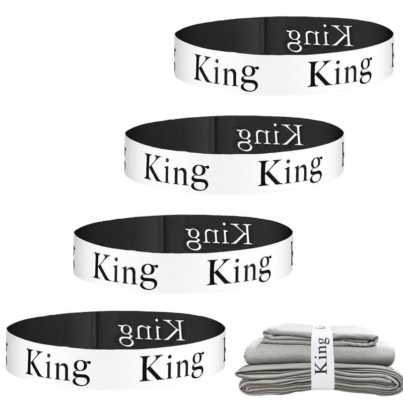 AOOTUERL 4 Pcs Tendeurs de Drap pour Drap de lit, organiseurs de draps de lit pour Armoire, Ceinture de Rangement(King)