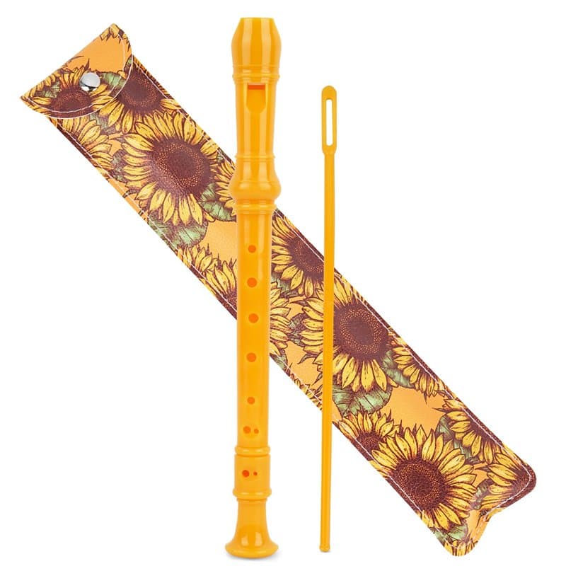 Czzmy Flûte à bec soprano,avec sac en cuir pu, tige de nettoyage et tableau des doigtés,8 trous C clé Flûte à bec doigté baroque