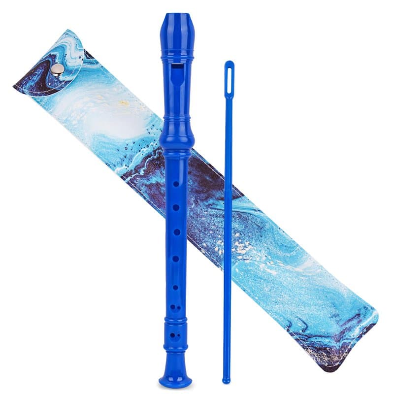 Czzmy Flûte à bec soprano,avec sac en cuir pu, tige de nettoyage et tableau des doigtés,8 trous C clé Flûte à bec doigté baroque