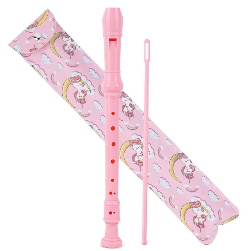 Czzmy Flûte à bec soprano,avec sac en cuir pu, tige de nettoyage et tableau des doigtés,8 trous C clé Flûte à bec doigté baroque