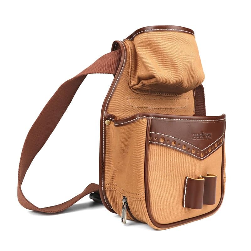 TOURBON – Pochette à Cartouche en Toile et Cuir, pour Fusil de Chasse, Sac de Taille, Ceinture réglable, Pochette à munitions