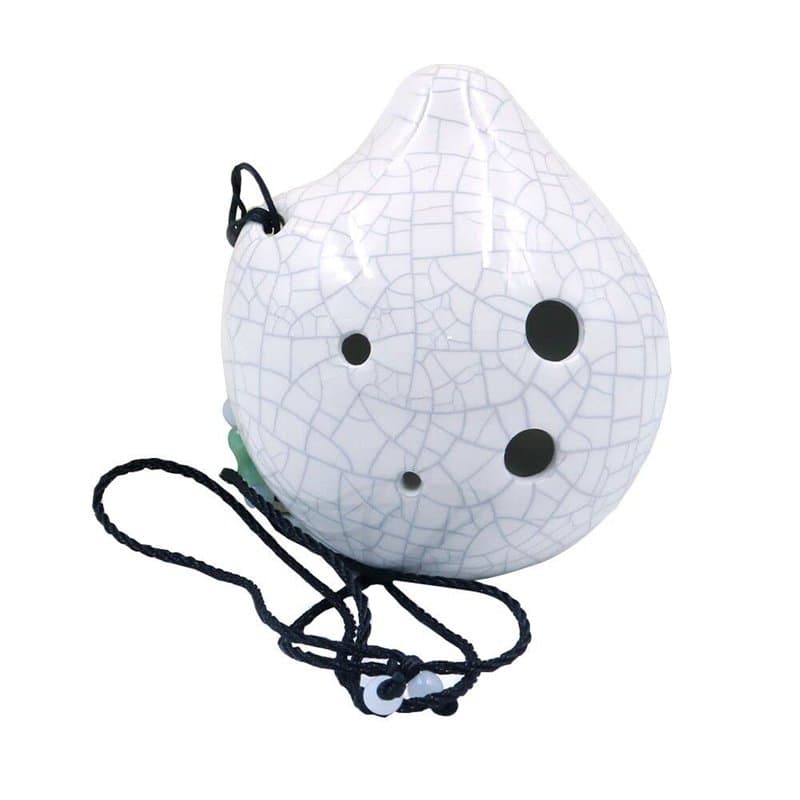 Alnicov 6 trous Ocarina,Bouteille de vin Style Alto C Ocarina,Ice Crack Glacé Craft Blanc