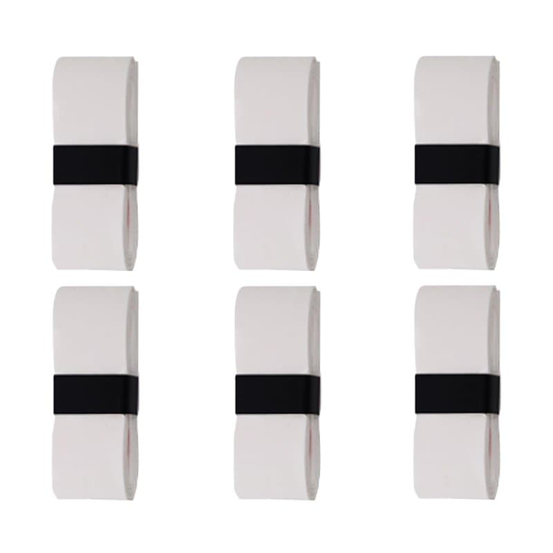 6 Pièces Blanc Bande Antidérapante Auto-adhésive pour Raquette de Tennis et Badminton,Perforée et Absorbante,Séchage Rapide,Comp