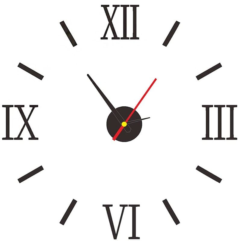 CENPEK Horloge Murale digita en Acrylique - Chiffres Romains - Grande Horloge Murale 3D Moderne - sans Cadre - Muet décorative -