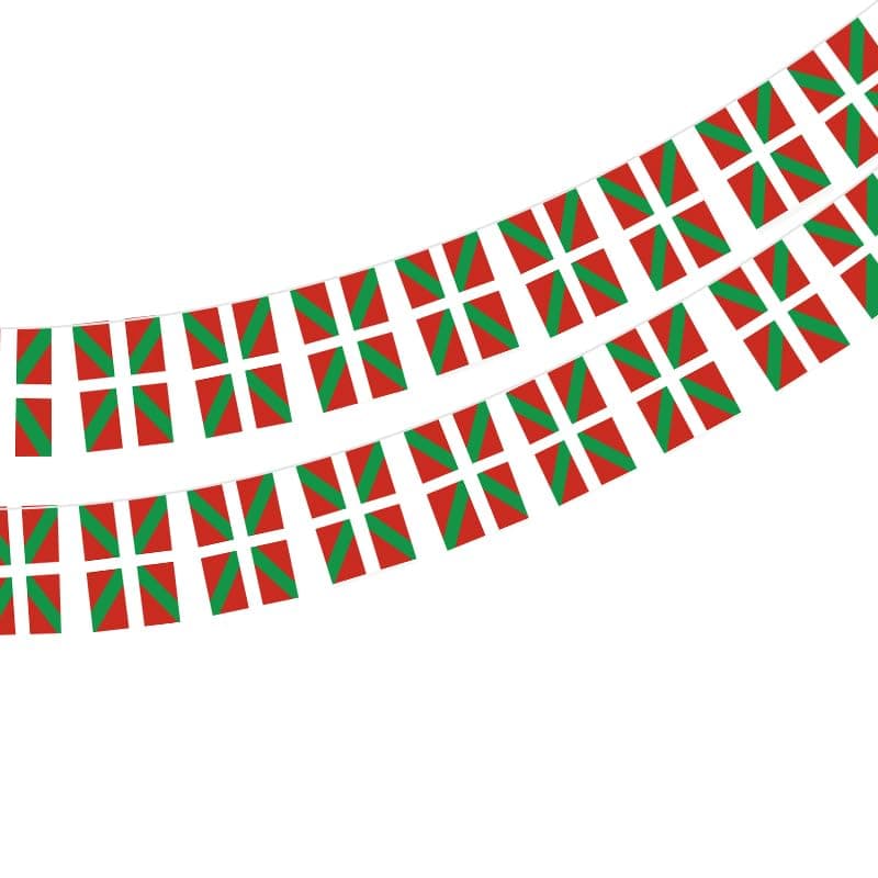 Drapeau du Pays Basque 40 pièces Drapeau Corée du Nord, guirlande Euskadi 11,4 m, fanions Pays Basque, Drapeau National Drapeau