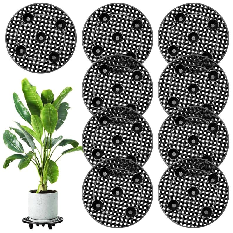 BORDEAG Lot de 9 supports pour plantes en pot, 30 cm, support pour plantes, pot de fleurs, grille de drainage en maille pour jar
