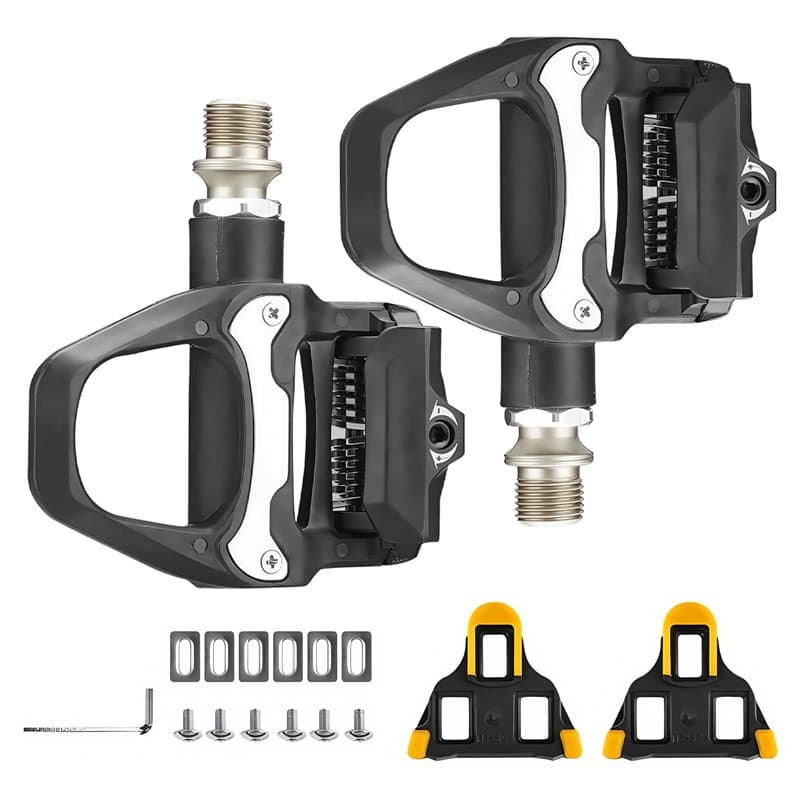 Pédales à clic pour vélos de route, pédales de vélo, pédales de vélo de route, pédales en métal, kit de crampons, pédales de vél