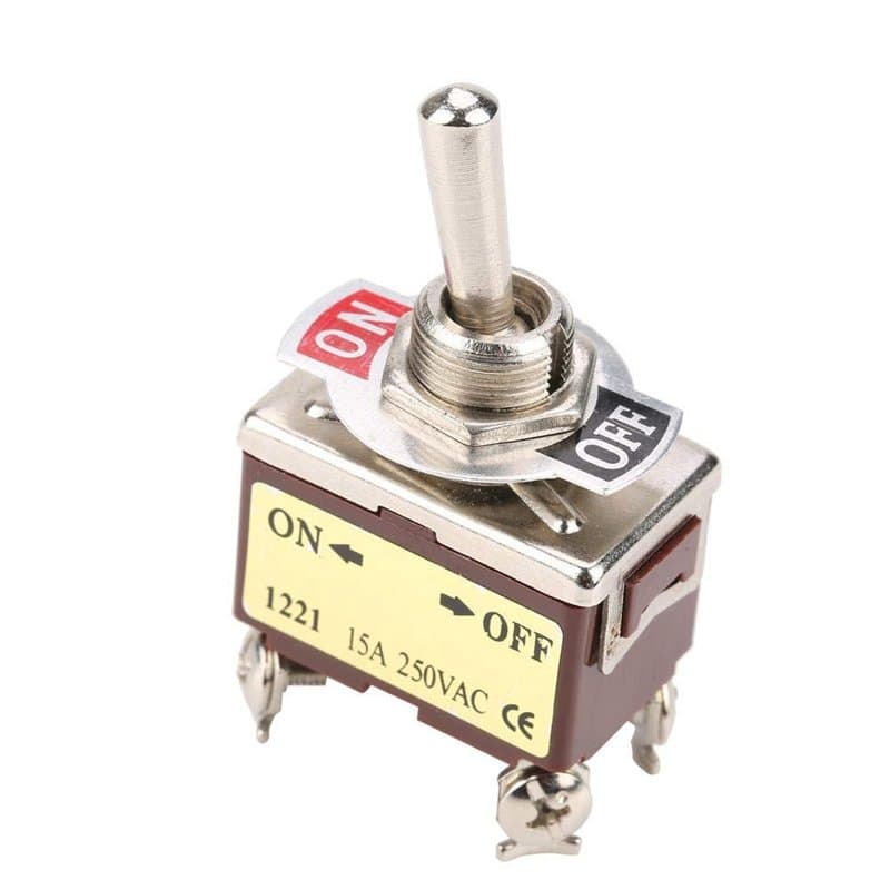 5Pcs 15A 250VAC on-off 2 Position Interrupteur à Bascule 4 Broches de 12mm