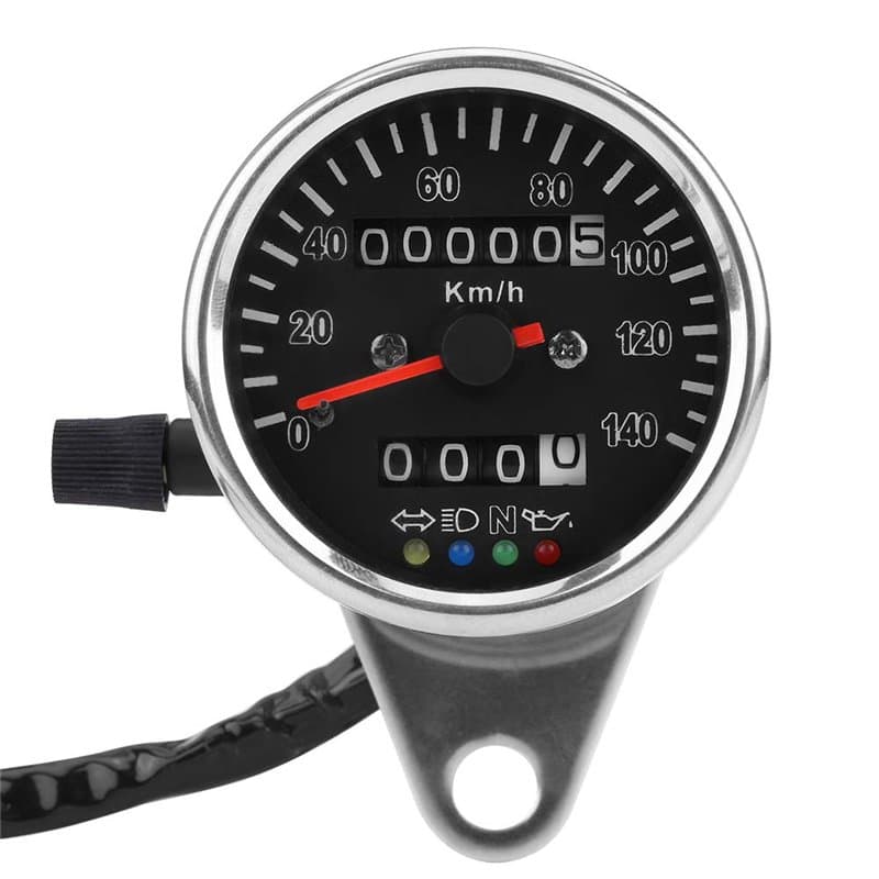 Indicateur de vitesse, jauge de compteur kilométrique 65 mm pour moto à cadran noir avec f e indicatrice compteur moto+compteur