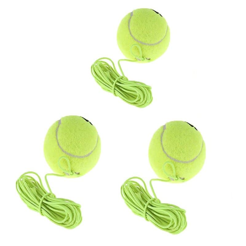 AICHUAN Lot de 3 balles de tennis avec cordon, balle de tennis avec cordon, équipement de rechange idéal pour les exercices de t