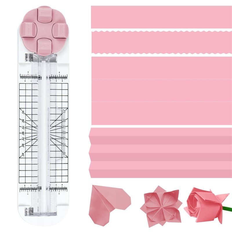 Coupe-Papier, 4 En 1 Outil De Scrapbooking Multifonction Avec Protection De SéCurité Pour Couper Des Courbes Droites En Pointill