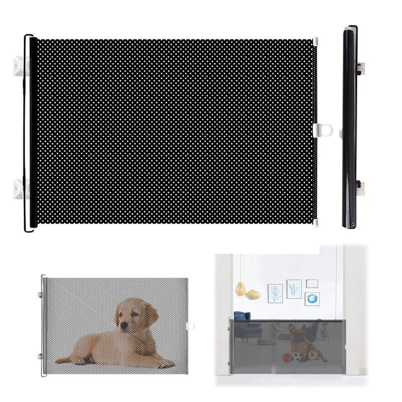 Parc Chien Barrière Chien Barriere Escalier,Enceinte Rétractable pour la Sécurité des Petits Animaux Filet Anti-Blessure, Hauteu