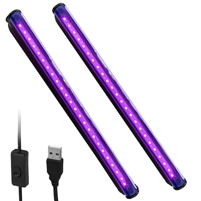 Vegena 2 Pièces Barres De Lumière Noire Portable, UV LED Tube Lampe Violette Avec Prise Pour Soirée, Peinture Fluo, Aquarium, Af