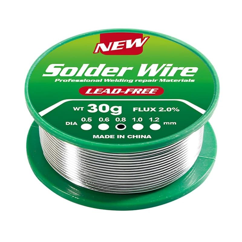Étain de soudure 0,8 mm 30g, Étain à Souder Avec Flux, fil a souder sans plomb, Soudure Étain Avec Noyau de Colophane, Sn99.3% C