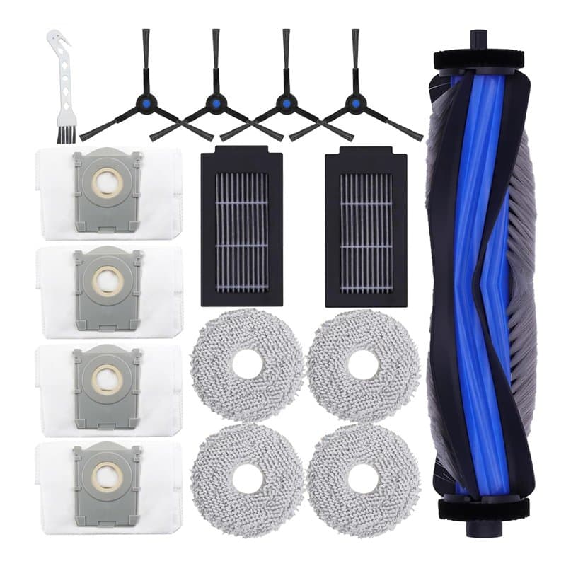 Lot de 16 accessoires de rechange pour aspirateur Ecovacs Deebot T50 Max/T50 Pro/T50 Omni/T50 Pro Omni, brosse principale, bross