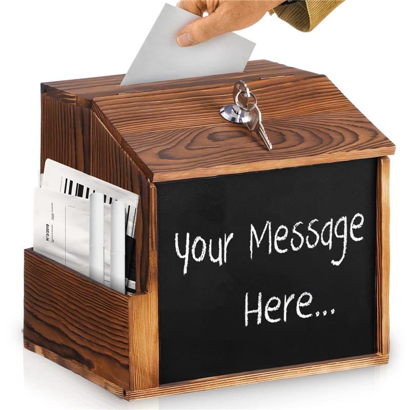 GOEDCH Boîte à Suggestions en Bois Verrouillable: BoîTe à Suggestions Montage Mural pour Voter Dons Suggestions, Boîte aux Lettr
