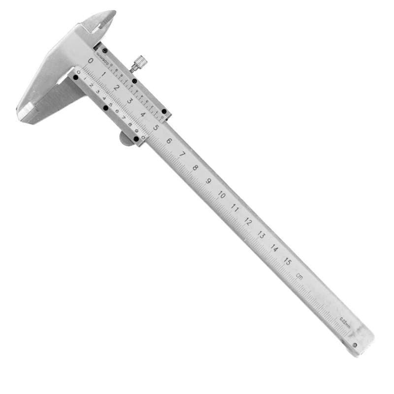 Regun Pied à coulisse, 0.02mm Haute Précision Acier au carbone Vernier Calibre Micromètre Outil de mesure 0-150mm