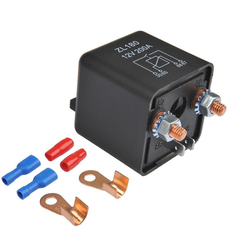 ZL180 Voiture Relais 12V 200A 4 Pin avec 2 Pin Empreinte,2 Terminal,Mini-Relais 12V/Voiture/Bateau/Démarreur,Relais Automobile R