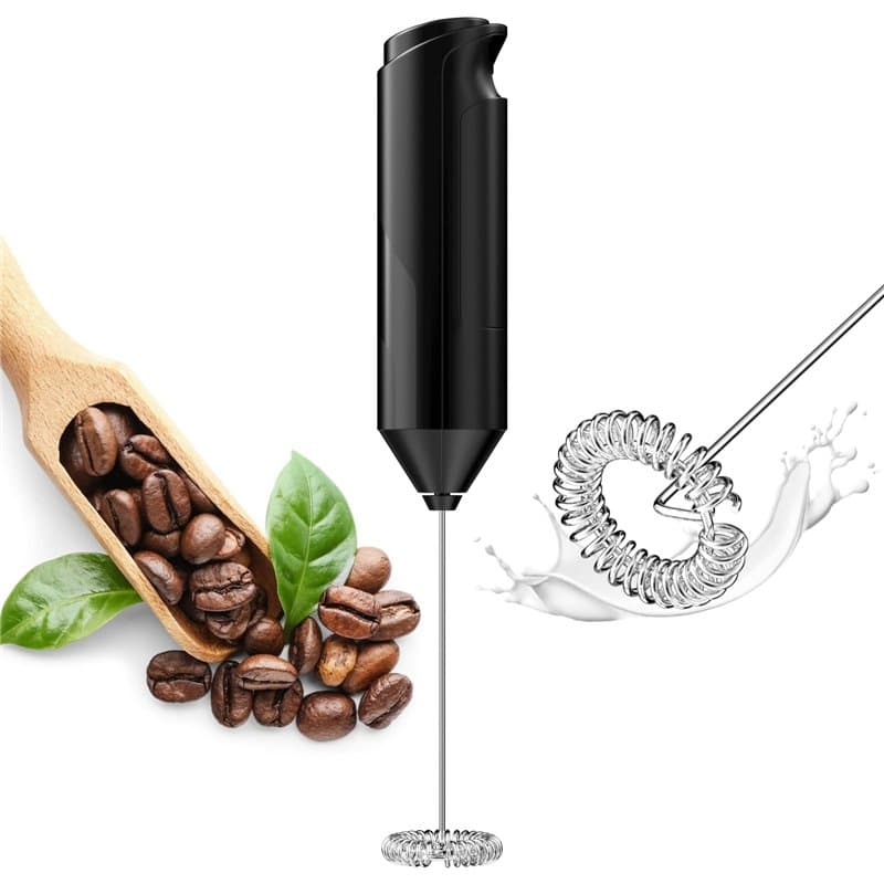 Uootach Mousseur à Lait Électrique, Mélangeur Acier Inoxydable, Appareil à Mousse électrique Portatif, Fouet Electrique Léger, M