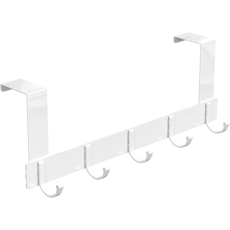 Newaner Crochet de porte avec 5 Crochets, Portemanteau de porte, Crochet de porte en aluminium sans perçage, adaptée pour Porte