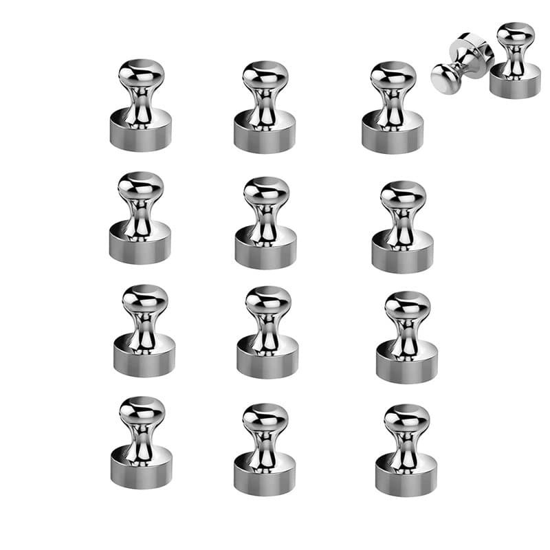Aimants en néodyme, 12 Pièces N52 Aimants à Broches Aimants Puissant Forts Petit Punaise Mini Aimant Portable pour réfrigérateur