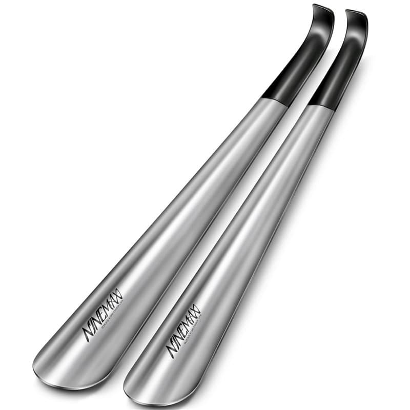 NINEMAX Chausse Pied Long Metal 42cm,Inoxydable Chausse-Pieds Robuste Durable,Qualité Aide pour Mettre Les Chaussures,Paquet de