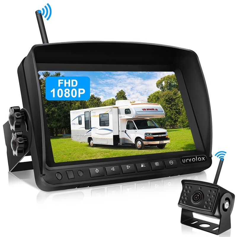 URVOLAX Caméra de Recul sans Fil, Moniteur 7" pour Voiture Imperméable IP69K, Vision Nocturne HD 1080P 170 ° Grand Angle pour Ca