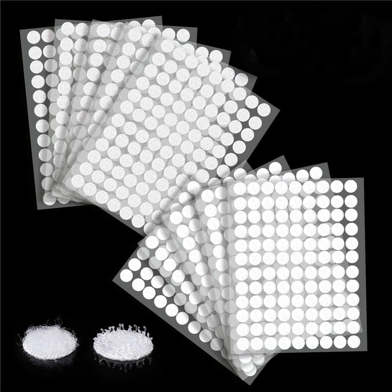 Vinabo 1080 Pcs Scratch Autocollant Double Face, Scratch Autocollant Rond, Adhésif Rond,540 Paires de Points Auto-adhésifs Ronds